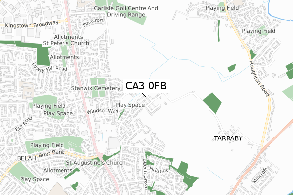 CA3 0FB map - small scale - OS Open Zoomstack (Ordnance Survey)