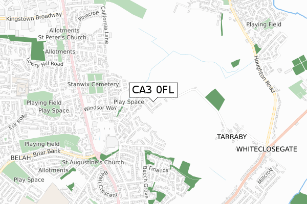 CA3 0FL map - small scale - OS Open Zoomstack (Ordnance Survey)