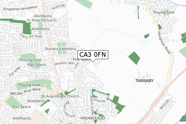 CA3 0FN map - small scale - OS Open Zoomstack (Ordnance Survey)