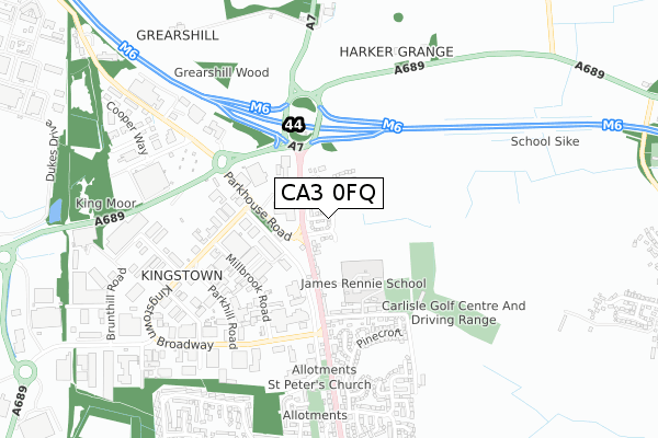 CA3 0FQ map - small scale - OS Open Zoomstack (Ordnance Survey)