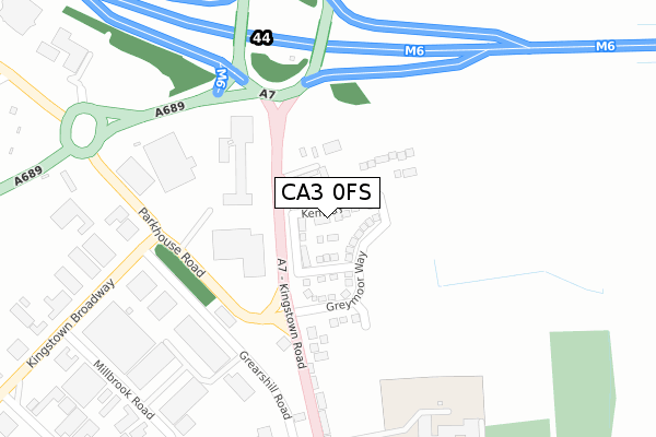 CA3 0FS map - large scale - OS Open Zoomstack (Ordnance Survey)