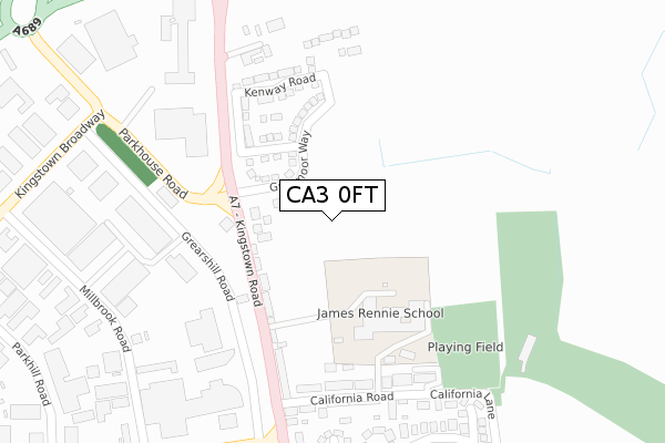 CA3 0FT map - large scale - OS Open Zoomstack (Ordnance Survey)