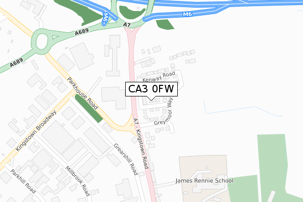 CA3 0FW map - large scale - OS Open Zoomstack (Ordnance Survey)