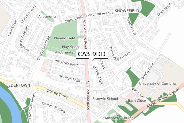 CA3 9DD map - large scale - OS Open Zoomstack (Ordnance Survey)