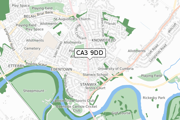 CA3 9DD map - small scale - OS Open Zoomstack (Ordnance Survey)