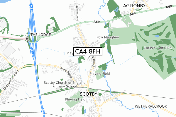 CA4 8FH map - small scale - OS Open Zoomstack (Ordnance Survey)