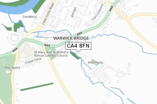 CA4 8FN map - large scale - OS Open Zoomstack (Ordnance Survey)