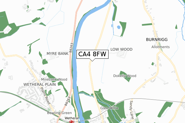 CA4 8FW map - small scale - OS Open Zoomstack (Ordnance Survey)