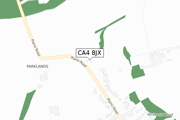 CA4 8JX map - large scale - OS Open Zoomstack (Ordnance Survey)