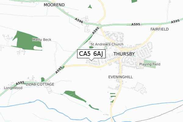 CA5 6AJ map - small scale - OS Open Zoomstack (Ordnance Survey)