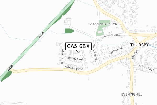 CA5 6BX map - large scale - OS Open Zoomstack (Ordnance Survey)