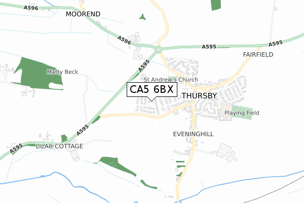 CA5 6BX map - small scale - OS Open Zoomstack (Ordnance Survey)