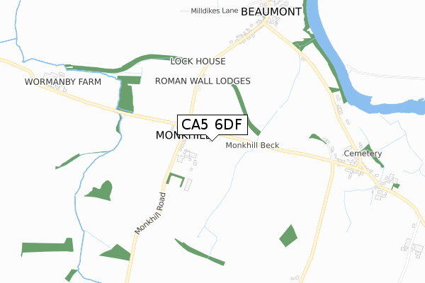 CA5 6DF map - small scale - OS Open Zoomstack (Ordnance Survey)