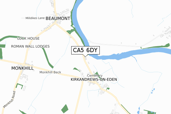 CA5 6DY map - small scale - OS Open Zoomstack (Ordnance Survey)