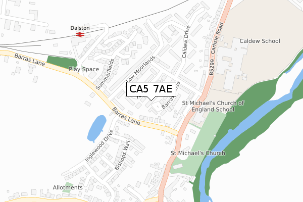 CA5 7AE map - large scale - OS Open Zoomstack (Ordnance Survey)