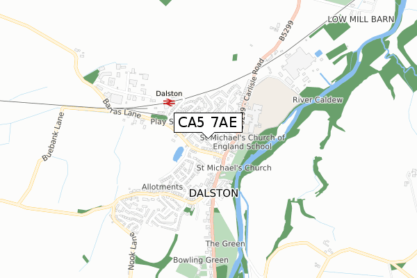 CA5 7AE map - small scale - OS Open Zoomstack (Ordnance Survey)