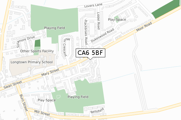 CA6 5BF map - large scale - OS Open Zoomstack (Ordnance Survey)