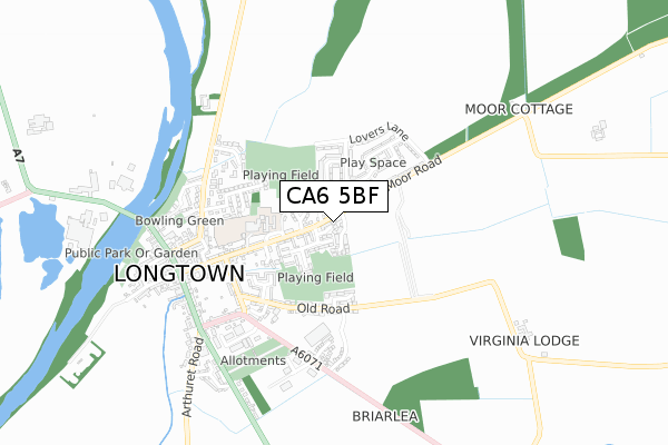 CA6 5BF map - small scale - OS Open Zoomstack (Ordnance Survey)