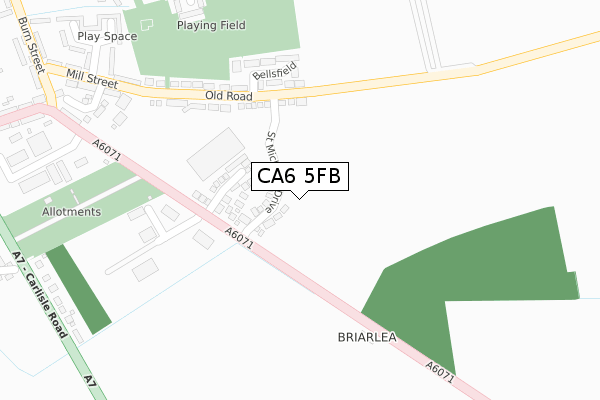 CA6 5FB map - large scale - OS Open Zoomstack (Ordnance Survey)