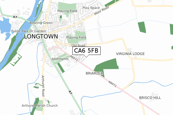 CA6 5FB map - small scale - OS Open Zoomstack (Ordnance Survey)