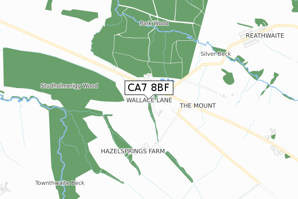 CA7 8BF map - small scale - OS Open Zoomstack (Ordnance Survey)