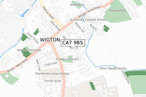 CA7 9BS map - large scale - OS Open Zoomstack (Ordnance Survey)