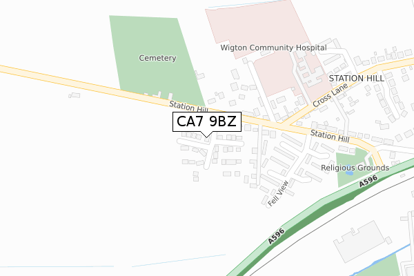 CA7 9BZ map - large scale - OS Open Zoomstack (Ordnance Survey)