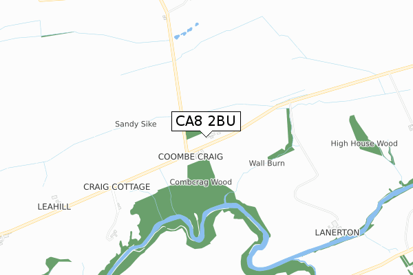 CA8 2BU map - small scale - OS Open Zoomstack (Ordnance Survey)