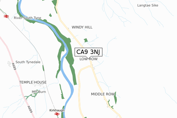 CA9 3NJ map - small scale - OS Open Zoomstack (Ordnance Survey)