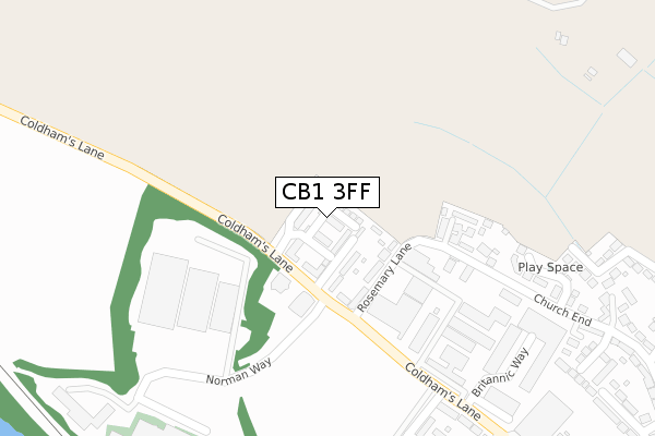 CB1 3FF map - large scale - OS Open Zoomstack (Ordnance Survey)