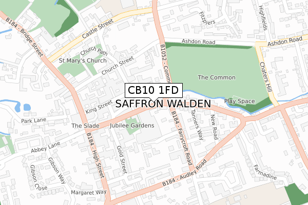 CB10 1FD map - large scale - OS Open Zoomstack (Ordnance Survey)