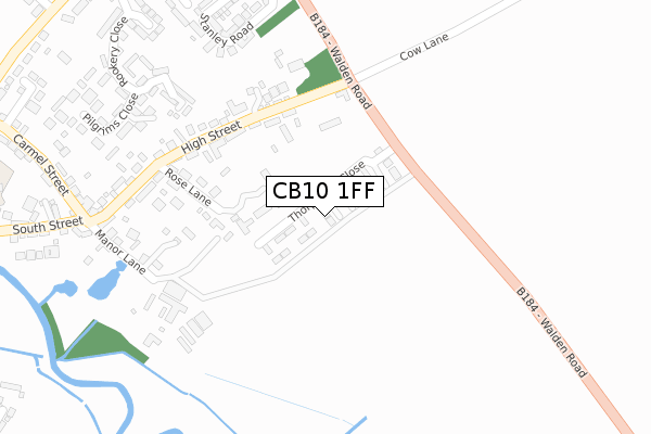 CB10 1FF map - large scale - OS Open Zoomstack (Ordnance Survey)