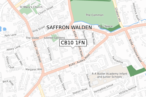 CB10 1FN map - large scale - OS Open Zoomstack (Ordnance Survey)