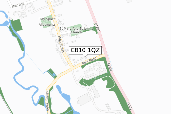 CB10 1QZ map - large scale - OS Open Zoomstack (Ordnance Survey)