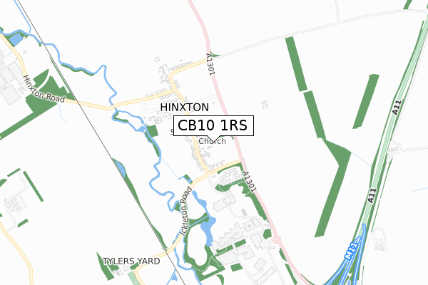 CB10 1RS map - small scale - OS Open Zoomstack (Ordnance Survey)