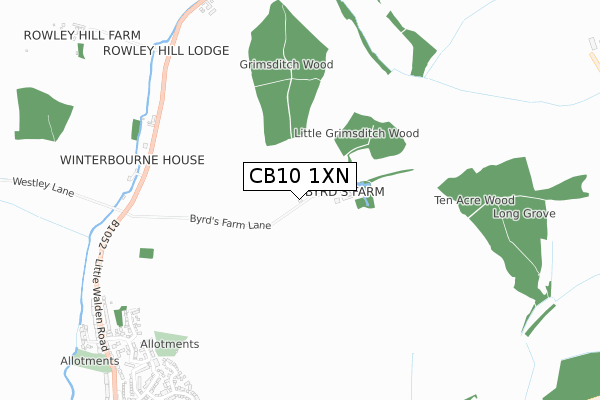 CB10 1XN map - small scale - OS Open Zoomstack (Ordnance Survey)