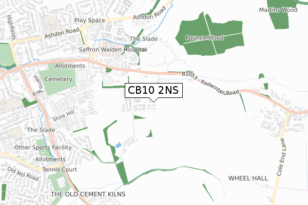 CB10 2NS map - small scale - OS Open Zoomstack (Ordnance Survey)