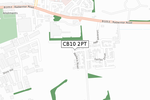 CB10 2PT map - large scale - OS Open Zoomstack (Ordnance Survey)