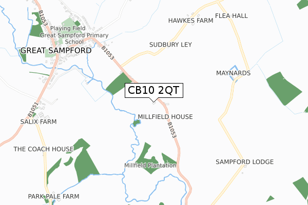 CB10 2QT map - small scale - OS Open Zoomstack (Ordnance Survey)