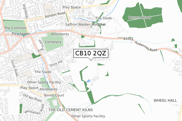 CB10 2QZ map - small scale - OS Open Zoomstack (Ordnance Survey)