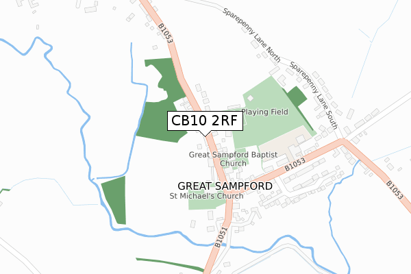 CB10 2RF map - large scale - OS Open Zoomstack (Ordnance Survey)