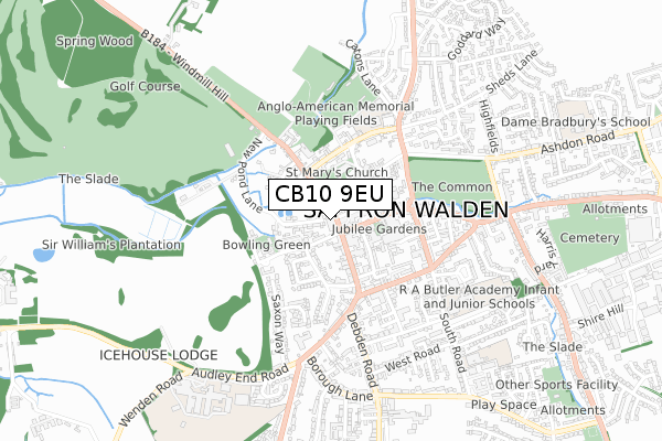 CB10 9EU map - small scale - OS Open Zoomstack (Ordnance Survey)