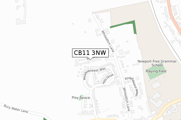 CB11 3NW map - large scale - OS Open Zoomstack (Ordnance Survey)