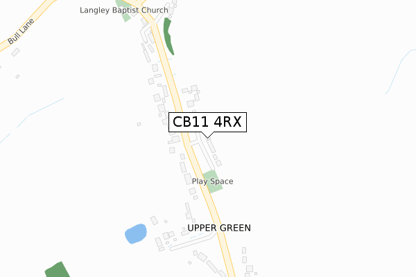 CB11 4RX map - large scale - OS Open Zoomstack (Ordnance Survey)