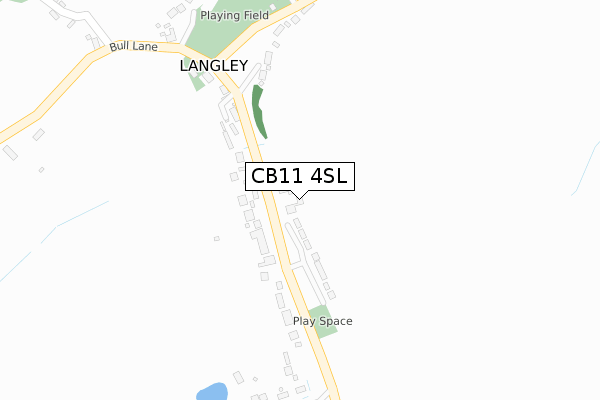 CB11 4SL map - large scale - OS Open Zoomstack (Ordnance Survey)