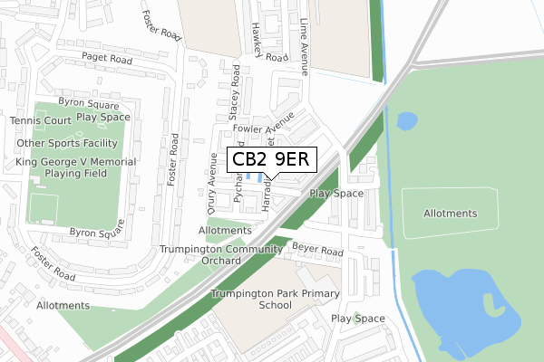 CB2 9ER map - large scale - OS Open Zoomstack (Ordnance Survey)