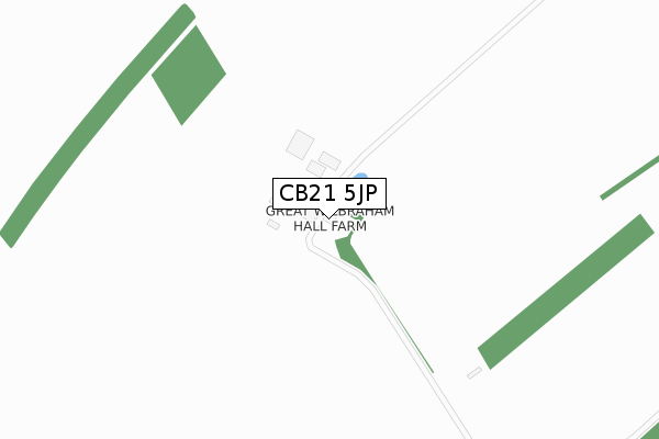 CB21 5JP map - large scale - OS Open Zoomstack (Ordnance Survey)