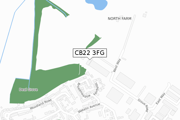 CB22 3FG map - large scale - OS Open Zoomstack (Ordnance Survey)