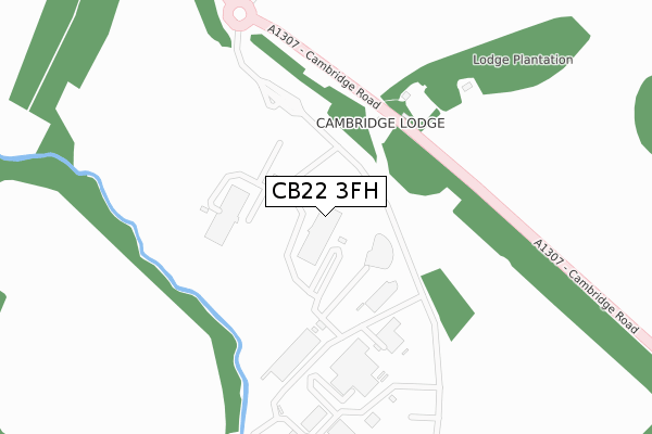 CB22 3FH map - large scale - OS Open Zoomstack (Ordnance Survey)