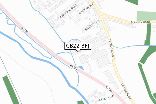 CB22 3FJ map - large scale - OS Open Zoomstack (Ordnance Survey)